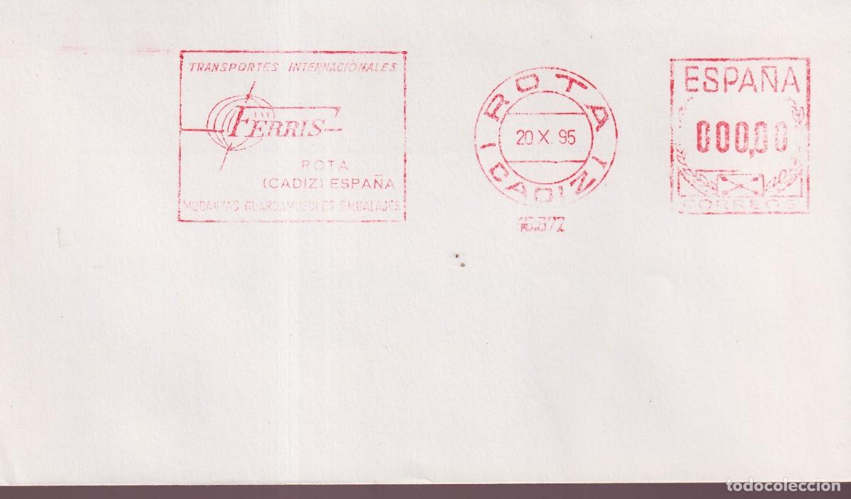 Sellos: ROTA - FRANQUEO MECANICO TRANSPORTES INTERNACIONALES FERRIS - 1995