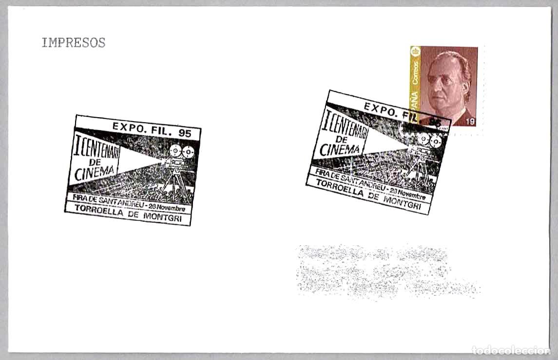 Sellos: Matasellos I CENTENARIO DEL CINE. Torroella de Montgri, Girona, 1995