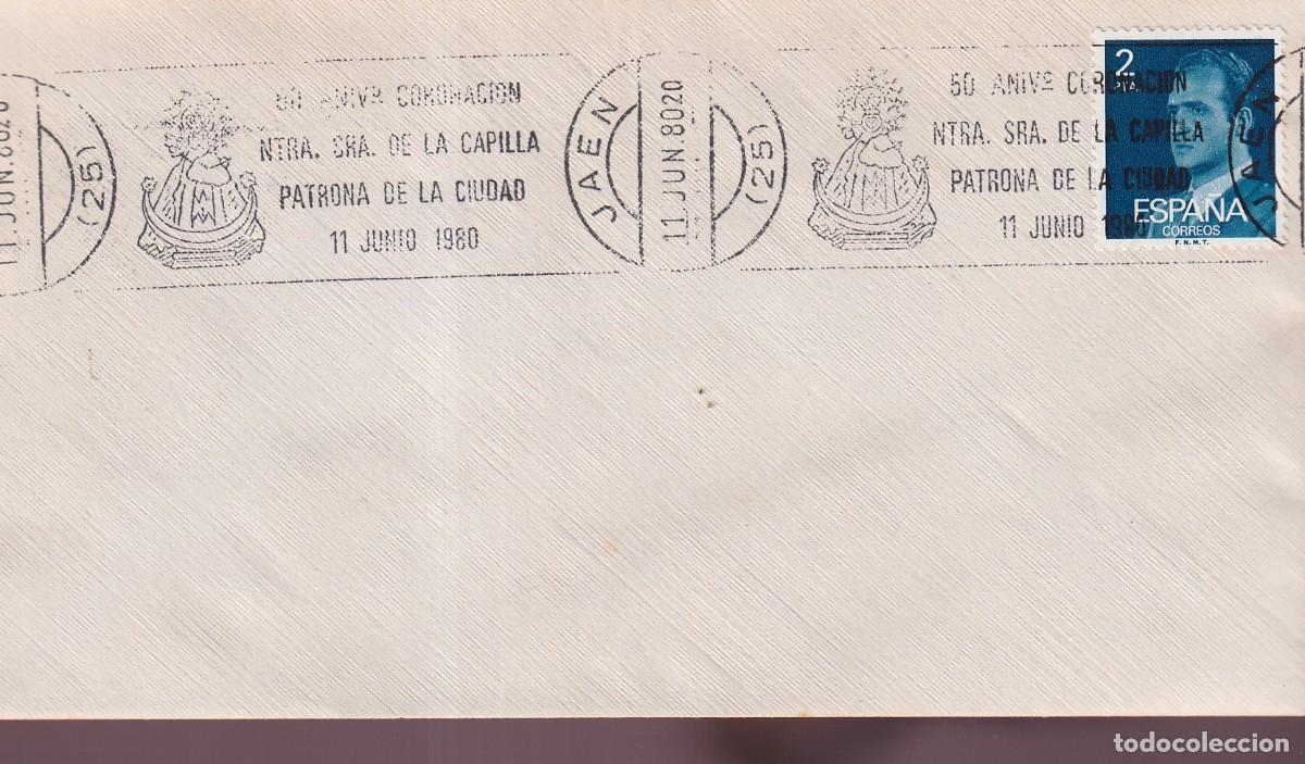 Sellos: JAEN - RODILLO 50 ANIVERSARIO CORONACION NTRA SRA DE LA CAPILLA - PATRONA DE LA CIUDAD - 1980