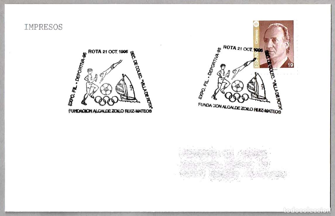 Sellos: Matasellos EXP.FIL. DEPORTIVA-95. Rota, Cadiz, Andalucia, 1995