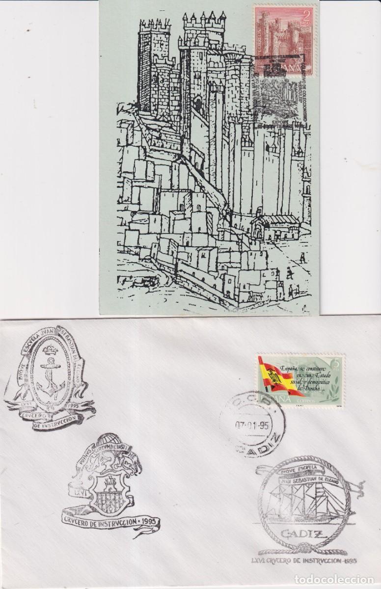 Sellos: CADIZ - TARJETA AULA MILITAR 1996 EL EJERCITO Y LA ARMADA+SOBRE JUAN SEBASTIAN EL CANO 1995 - FOTOS