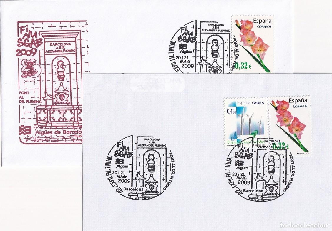 Selos: Sobre + Frontal Barcelona Finusgab 2009 - Font al Dr. Fleming &middot; Hospital Sta Cruz - Aig&uuml;es Barcelona