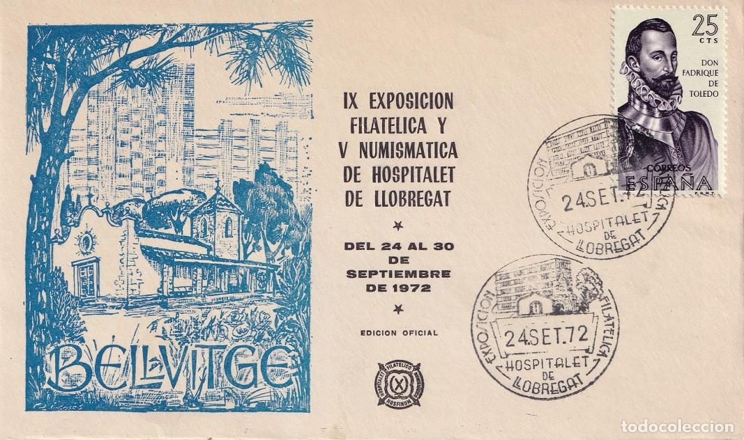 Sellos: Sobre Hospitalet de Llobregat 1972 - 600 Aniversario de Bellvitge - IX Exp Filat&eacute;lica V Numism&aacute;tica