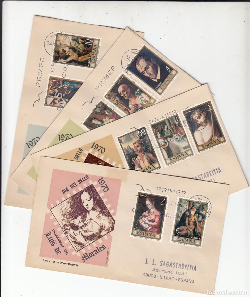 Sellos: 1970 SPD - PRIMER DIA . DIA DEL SELLO - PINTOR LUIS DE MORALES NUMS. 1963 A 1972 - COMPLETA