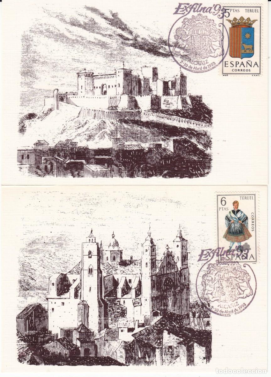 Sellos: 1993 - MATASELLOS EXFILNA - 93 - ALCA&Ntilde;IZ EN DOS POSTALES