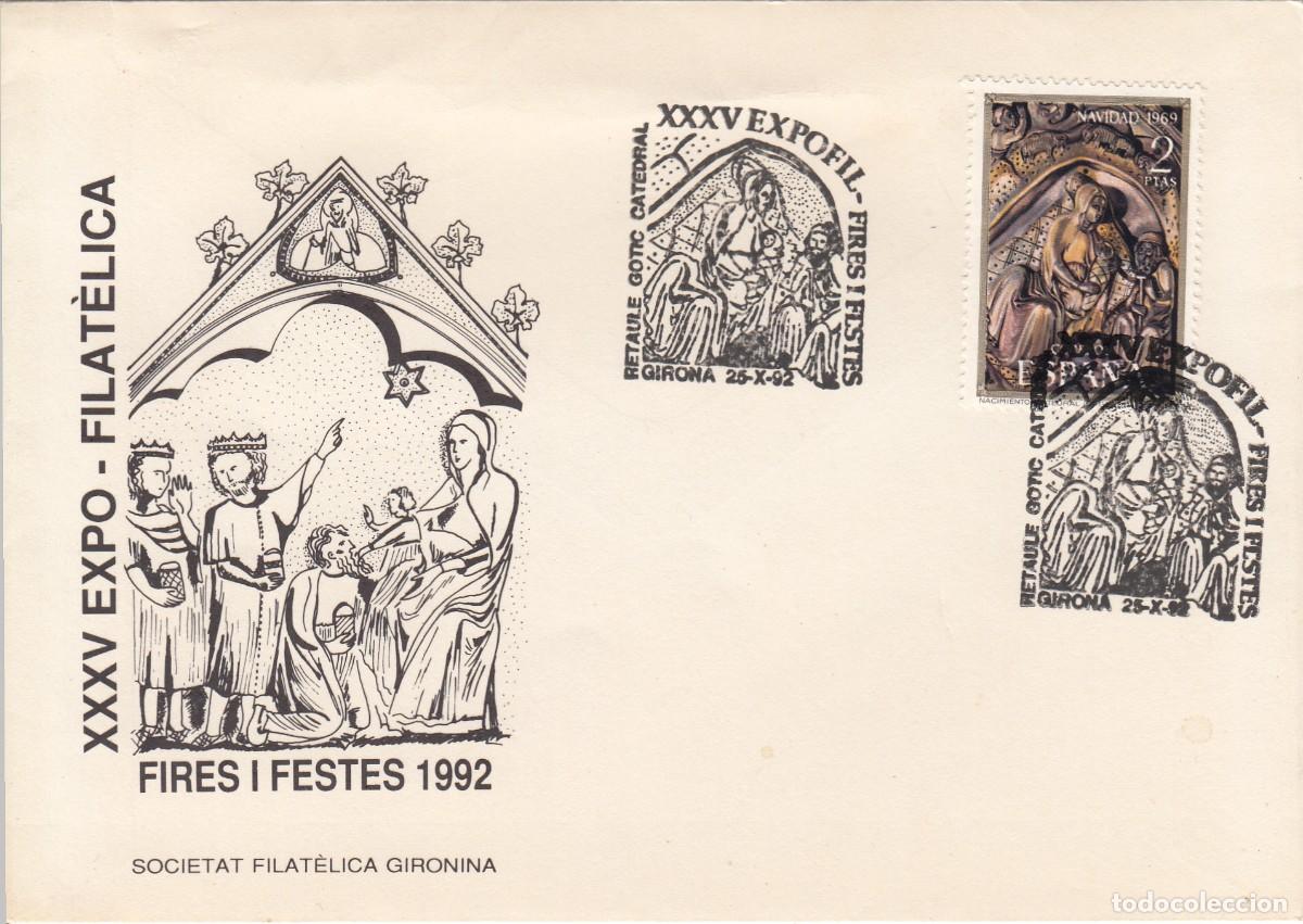 Sellos: 1992 - MATASELLOS NACIMIENTO - RETAULE G&Oacute;TIC CATEDRAL - FIRES I FESTES DE GIRONA