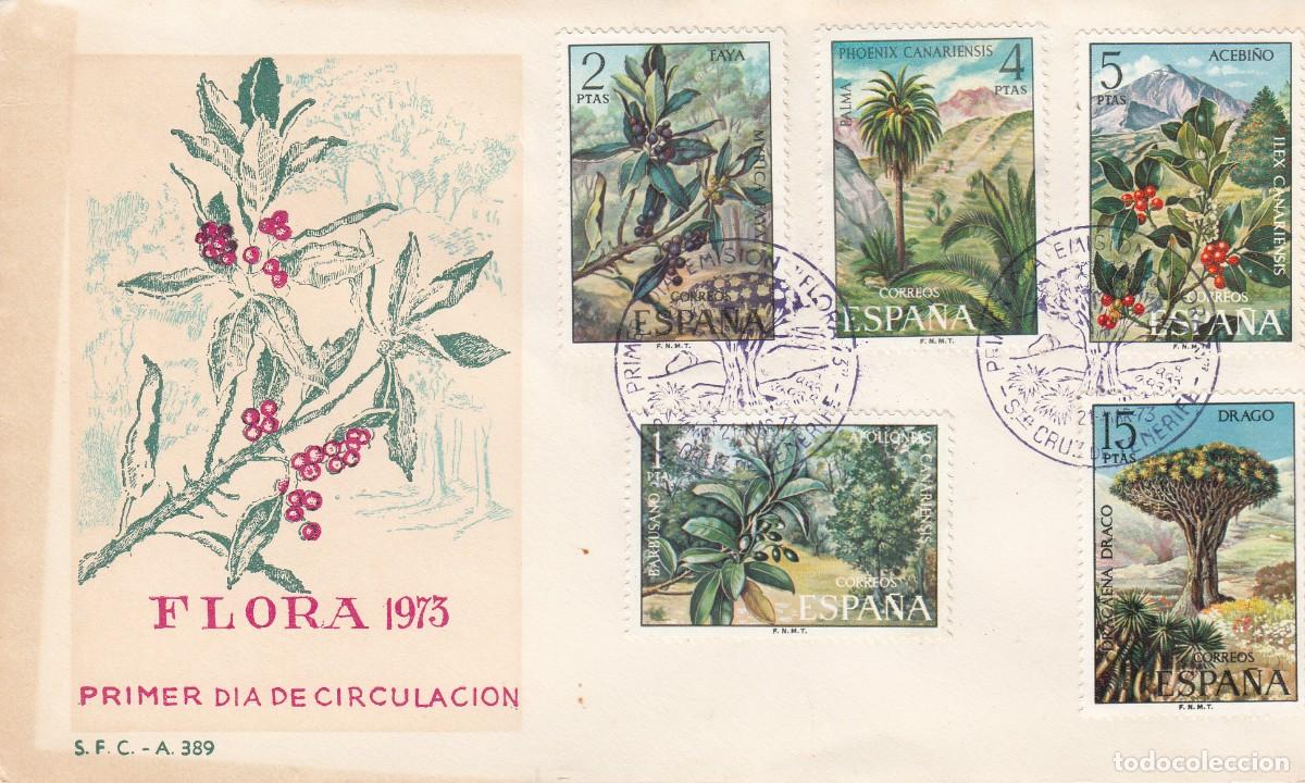 Sellos: 1973- MATASELLOS SPD STA. CRUZ DE TENERIFE FLORA NUMS 2120 A 2124