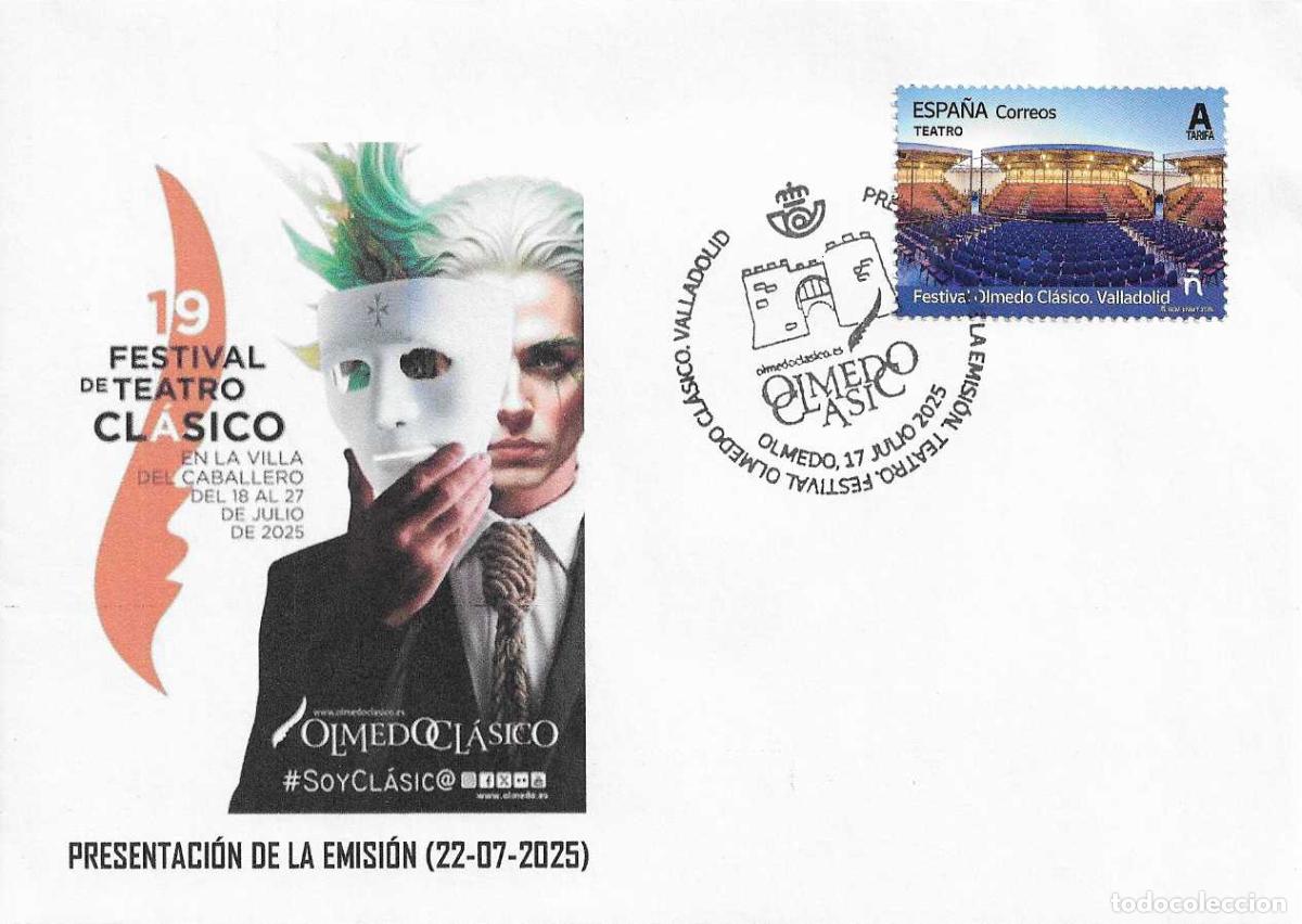Sellos: TEATRO FESTIVAL OLMEDO CLASICO VALLADOLID 2025 (EDIFIL 5851) SPD MATASELLOS PRESENTACION OLMEDO RARO