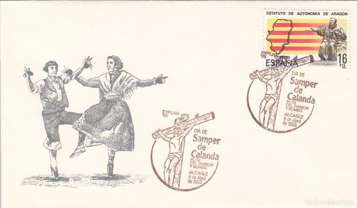 Sellos: 1993 MATASELLOS EXFILNA 93 - ALCA&Ntilde;IZ - DIA DE SAMPER DE CALANDA - RUTA DEL TAMBOR Y BOMBO