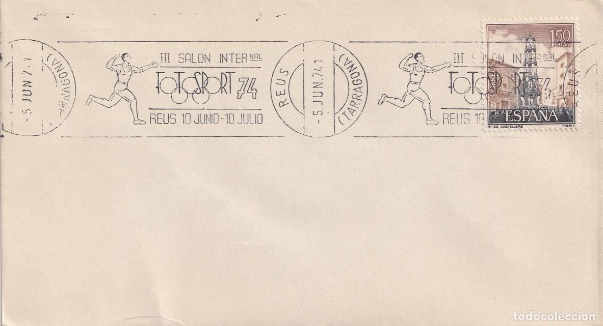 Sellos: Sobre Reus 1974 - Matasellos rodillo - III Sal&oacute;n Internacional Fotosport 74 - Reus 10 Junio-10 Julio