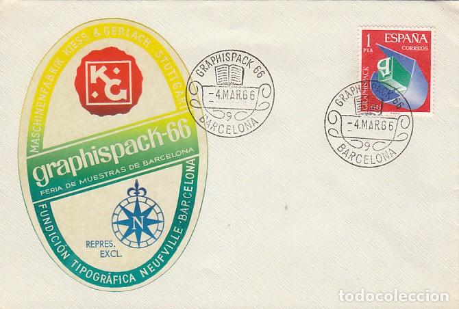 Sellos: EDIFIL N&ordm; 1709, GRAPHISPACK, PRIMER DIA ESPECIAL DEL 4-3-1966