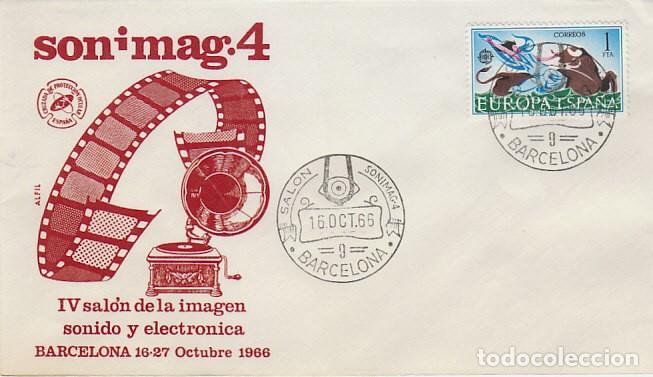 Sellos: A&Ntilde;O 1966, SONIMAG, SALON DE LA IMAGEN, SONIDO Y ELECTRONICA, EN SOBRE DE ALFIL