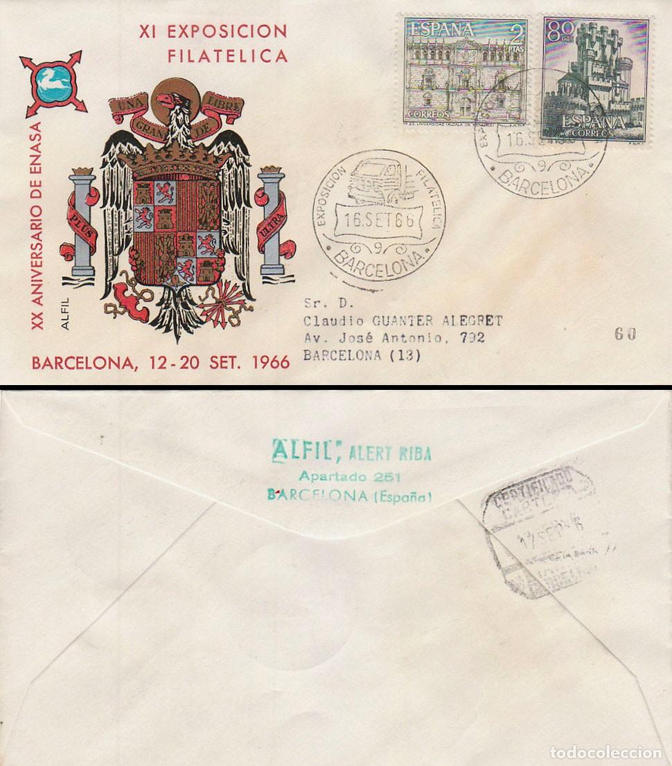 Sellos: A&ntilde;o 1966, Enasa, Camion Pegaso, 25 aniversario, en sobre de alfil circulado