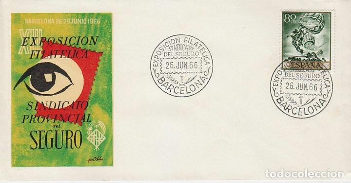 Sellos: A&Ntilde;O 1966, EXPOSICION DEL SINDICATO DEL SEGURO, SOBRE OFICIAL