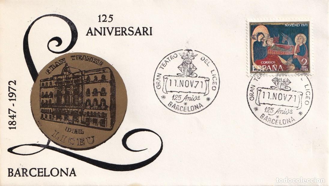 Sellos: Sobre Barcelona 1972 - 125 Aniversario Gran Teatro del Liceo - 125 Aniversari Gran Teatre del Liceu