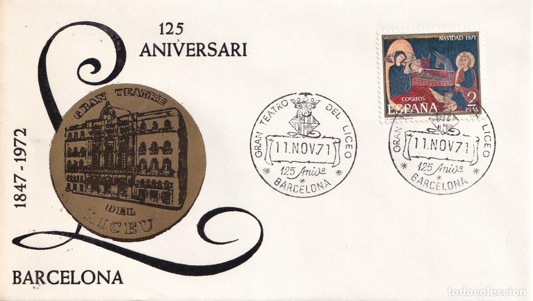 Sellos: Sobre Barcelona 1972 - 125 Aniversario Gran Teatro del Liceo - 125 Aniversari Gran Teatre del Liceu
