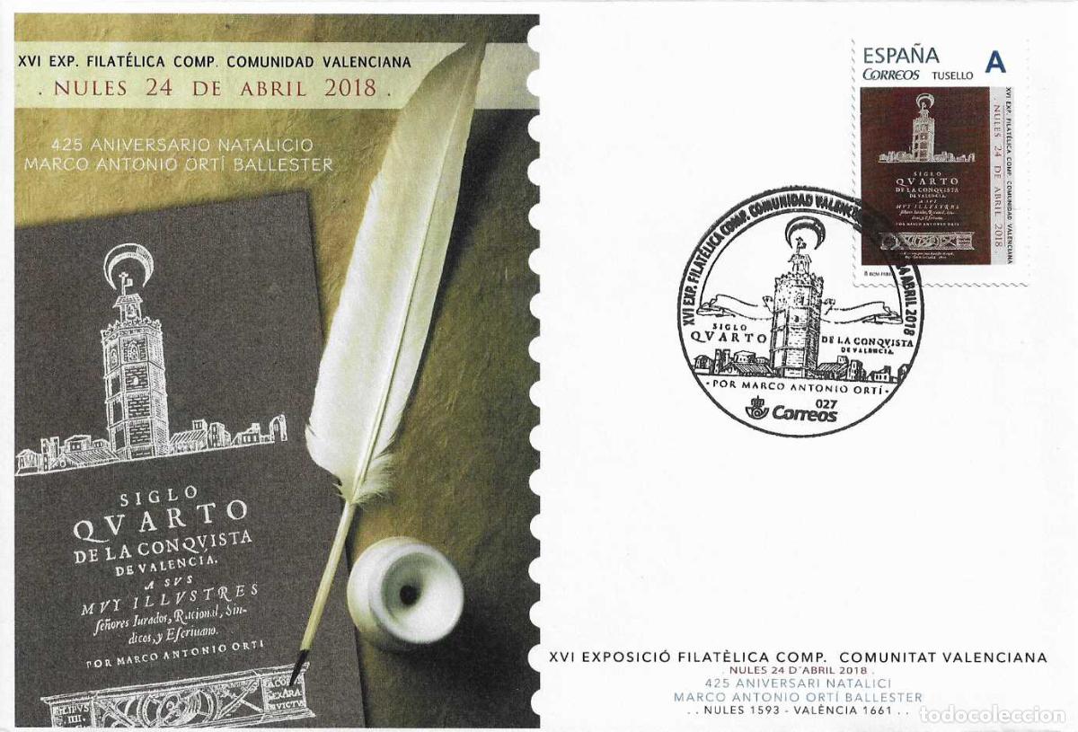 Sellos: RARO TU SELLO SIGLO QVARTO CONQUISTA VALENCIA SOBRE MATASELLOS XVI EXPOSICION NULES (CASTELLON) 2018