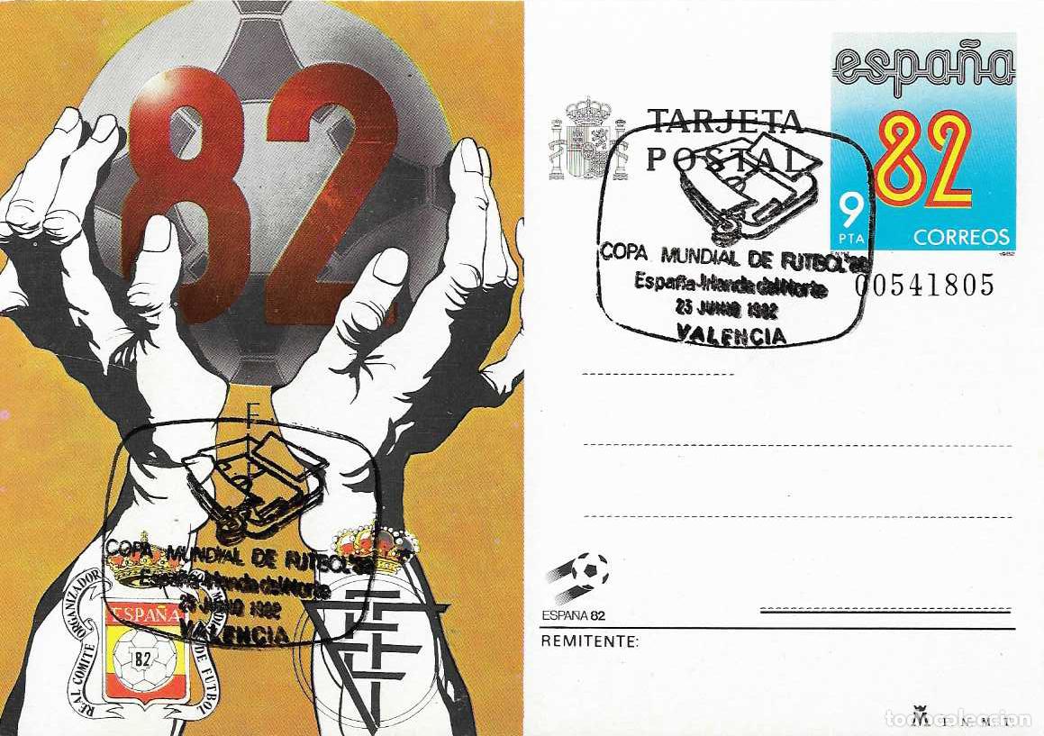 Sellos: FUTBOL ESPA&Ntilde;A-IRLANDA DEL NORTE MUNDIAL ESPA&Ntilde;A-82, VALENCIA 25 JUNIO 1982 MATASELLOS EP (EDIFIL 130)