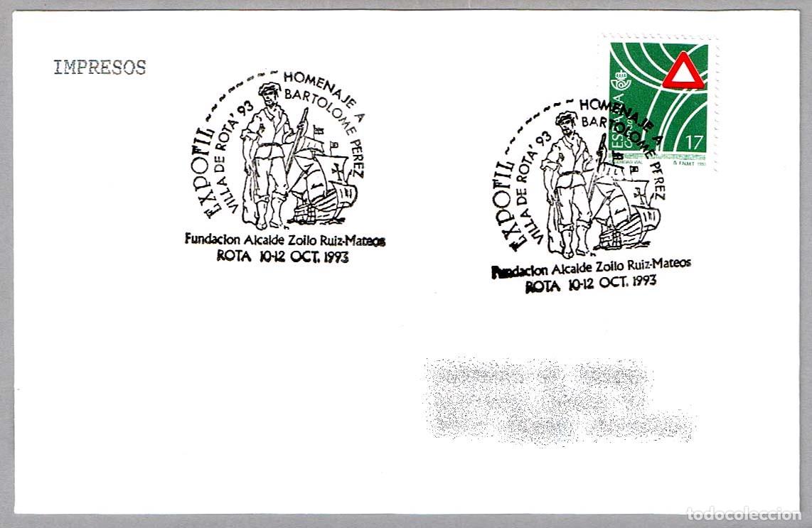 Sellos: Matasellos EXPOFIL HOMENAJE A BARTOLOME PEREZ. Rota, Cadiz, Andalucia, 1993