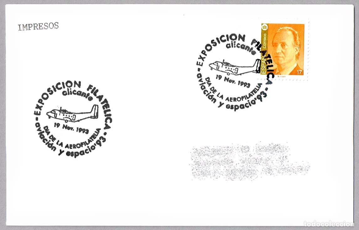 Sellos: Matasellos EXP.FIL. AVIACION Y ESPACIO'93 - DIA DE LA AEROFILATELIA. Alicante 1993