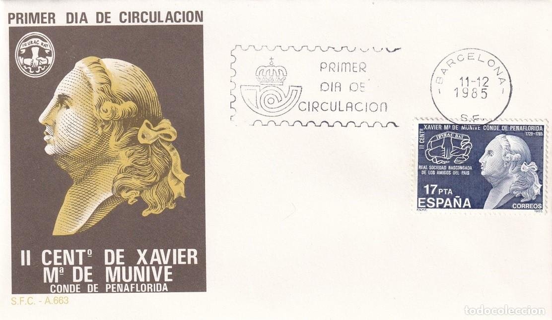 Sellos: SPD Barcelona 1985 - Bicentenario Xavier Mar&iacute;a de Munibe Conde de Pe&ntilde;aflorida - Ilustraci&oacute;n Espa&ntilde;ola