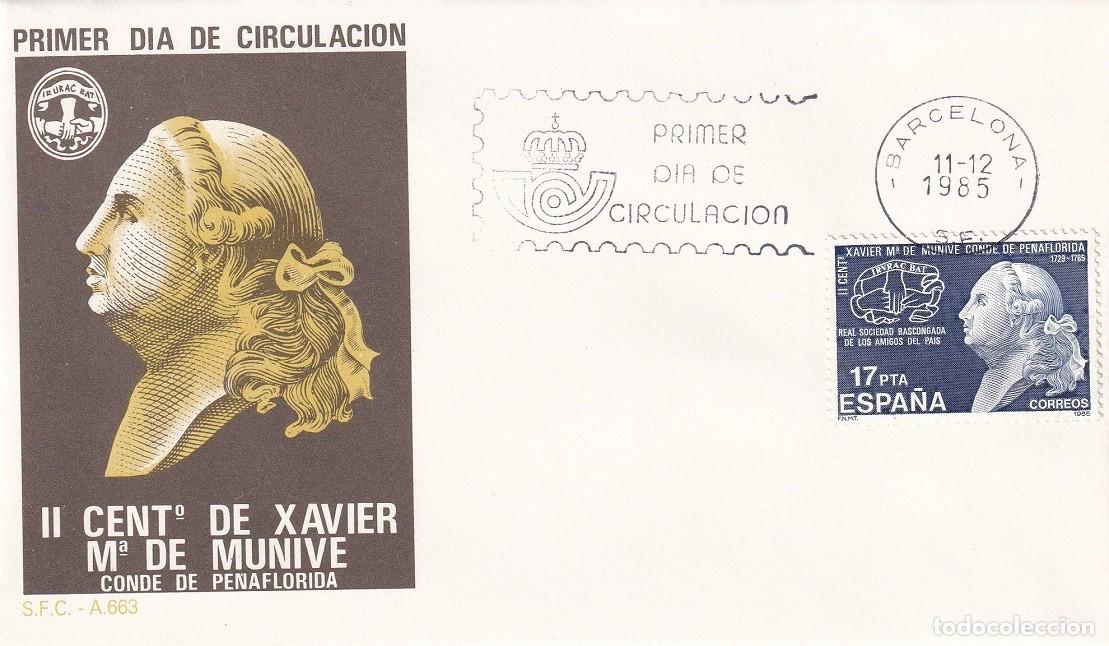 Sellos: SPD Barcelona 1985 - Bicentenario Xavier Mar&iacute;a de Munibe Conde de Pe&ntilde;aflorida - Ilustraci&oacute;n Espa&ntilde;ola