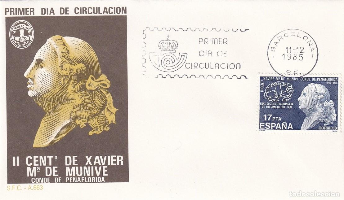 Sellos: SPD Barcelona 1985 - Bicentenario Xavier Mar&iacute;a de Munibe Conde de Pe&ntilde;aflorida - Ilustraci&oacute;n Espa&ntilde;ola