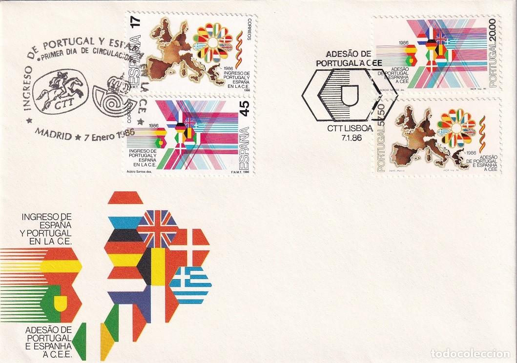 Sellos: SPD Madrid 1986 - Ingreso de Espa&ntilde;a y Portugal en la C.E. - Primer d&iacute;a circulaci&oacute;n, 7 Enero - Europa