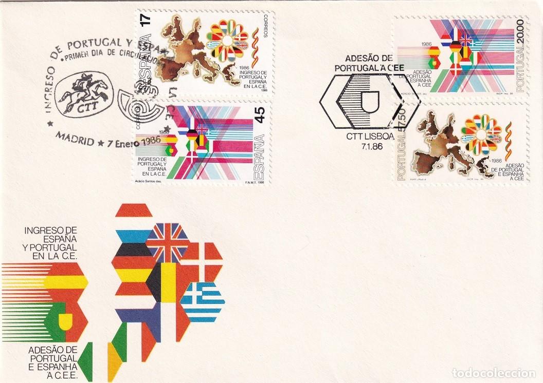 Sellos: SPD Madrid 1986 - Ingreso de Espa&ntilde;a y Portugal en la C.E. - Primer d&iacute;a circulaci&oacute;n, 7 Enero - Europa