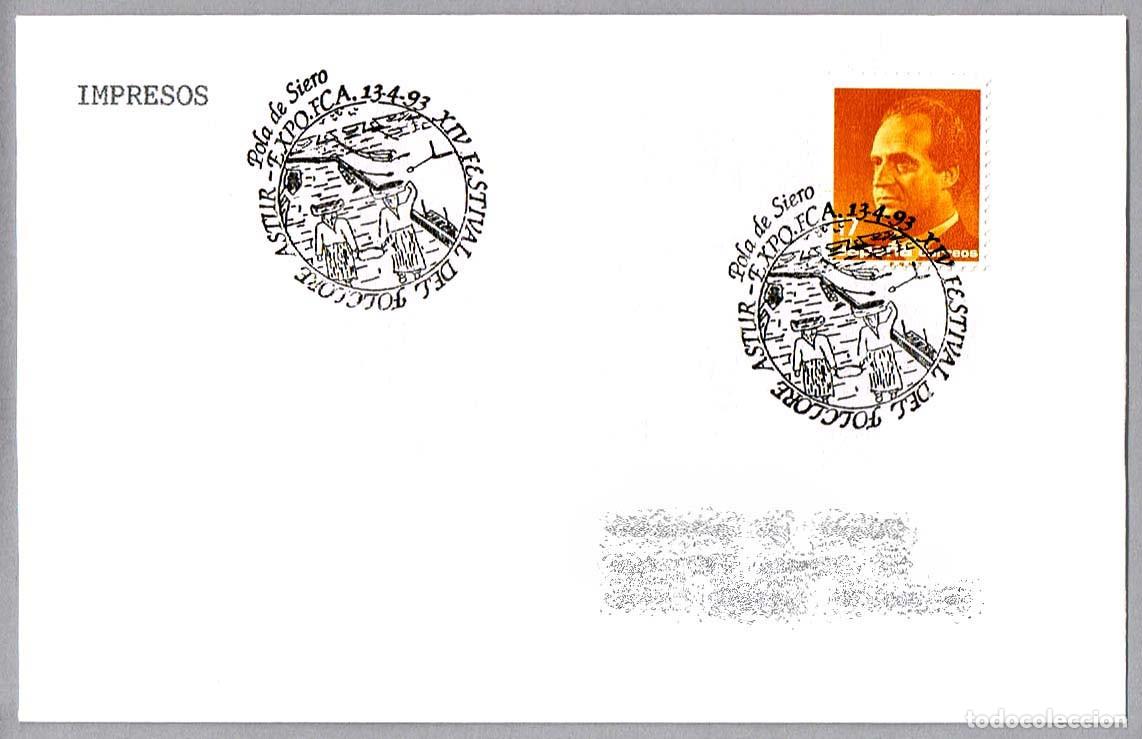 Sellos: Matasellos XIV FESTIVAL DEL FOLCLORE ASTUR. Pola de Siero, Asturias, 1993