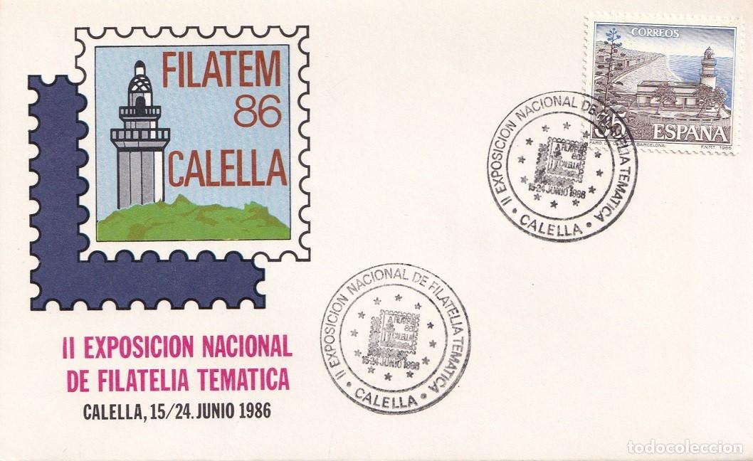 Sellos: Sobre Calella 1986 - Filatem 86 Calella - II Exposici&oacute;n Nacional de Filatelia Tem&aacute;tica - 15-24 Junio