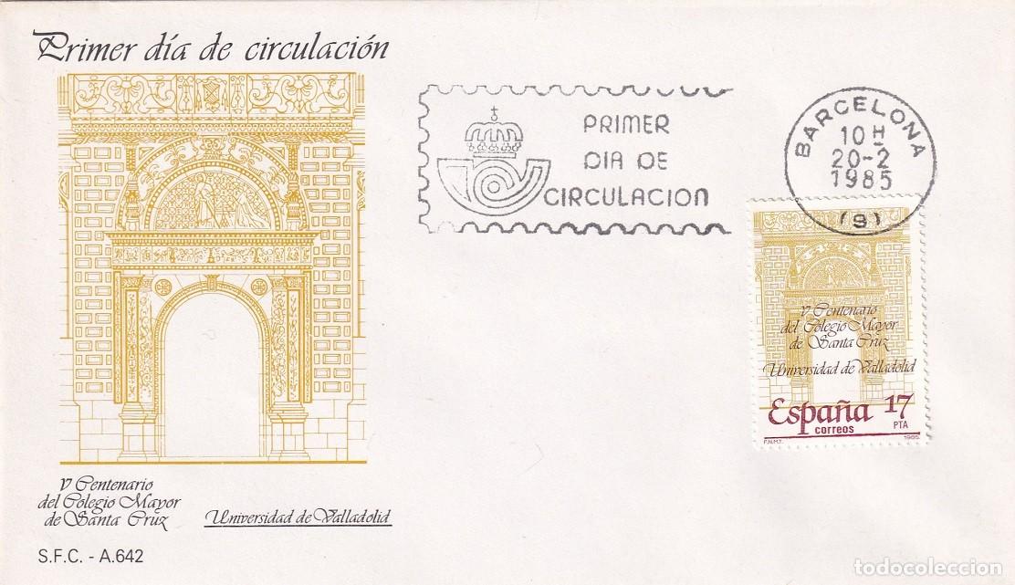 Sellos: SPD Barcelona 1985 - V Centenario del Colegio Mayor de Santa Cruz - Universidad de Valladolid