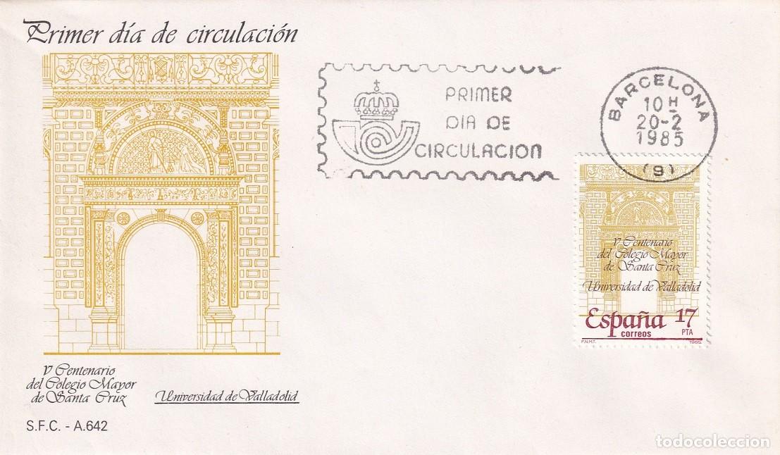 Sellos: SPD Barcelona 1985 - V Centenario del Colegio Mayor de Santa Cruz - Universidad de Valladolid