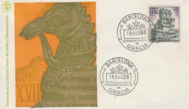 Sellos: A&ntilde;o 1966, Exposicion filatelica de Gracia en sobre de la exposicion numerado
