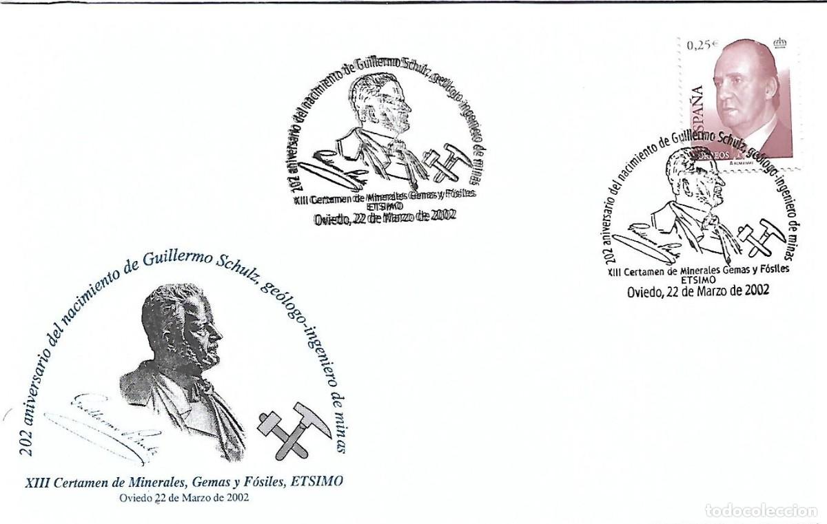 Sellos: MATASELLOS CONMEMORATIVO 202 ANIV&ordm; NACIMIENTO GUILLERMO SCHULZ. OVIEDO, 22/03/2002