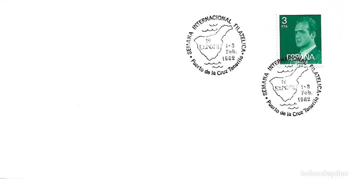 Sellos: MATASELLOS CONMEMORATIVO SEMANA INTERNACIONAL FILAT&Eacute;LICA. UERTO DE LA CRUZ-TENERIFE, 1-2/02/1982