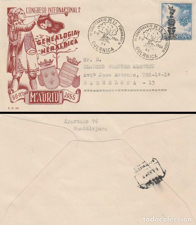 Sellos: A&Ntilde;O 1966, VI CENTENARIO LA FUNDACION DE GUERNICA, MATASELLO DE 1-5-1966 DE GUERNICA, MUY RARO