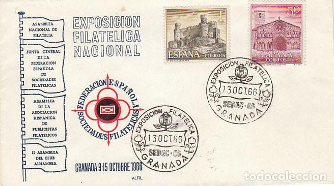 Sellos: A&Ntilde;O 1966, GRANADA, SOBRE DE LA EXFILNA CIRCULADO