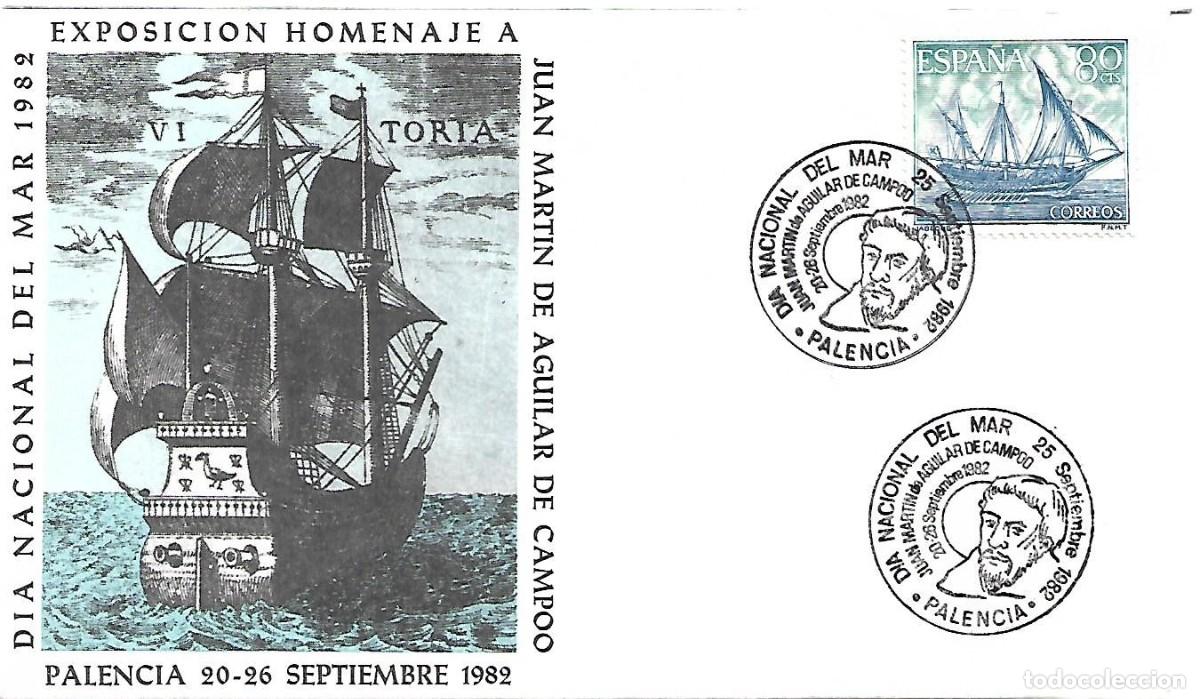 Sellos: MATASELLOS CONMEMORATIVO DIA NACIONAL DEL MAR JUAN MARTIN DE AGUILAR DE CAMPOO. PALENCIA, 25/09/1982