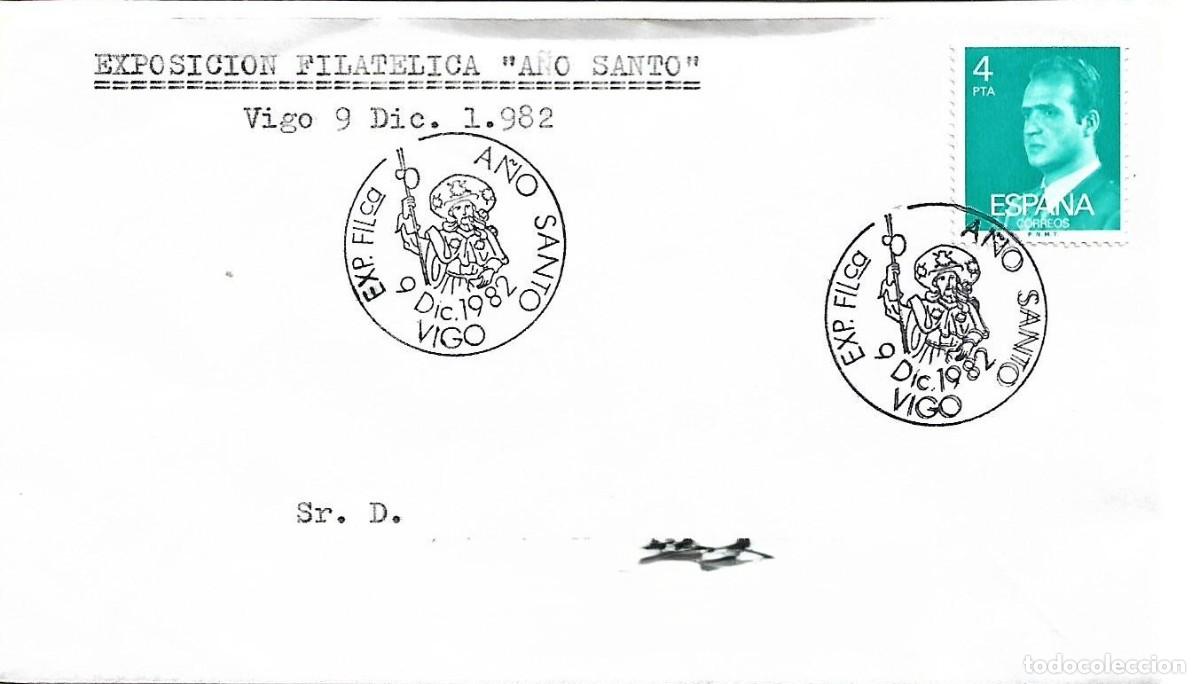 Sellos: MATASELLOS CONMEMORATIVO EXPOSICION FILATELICA A&Ntilde;O SANTO. CAMINO DE SANTIAGO. VIGO, 9/12/1982