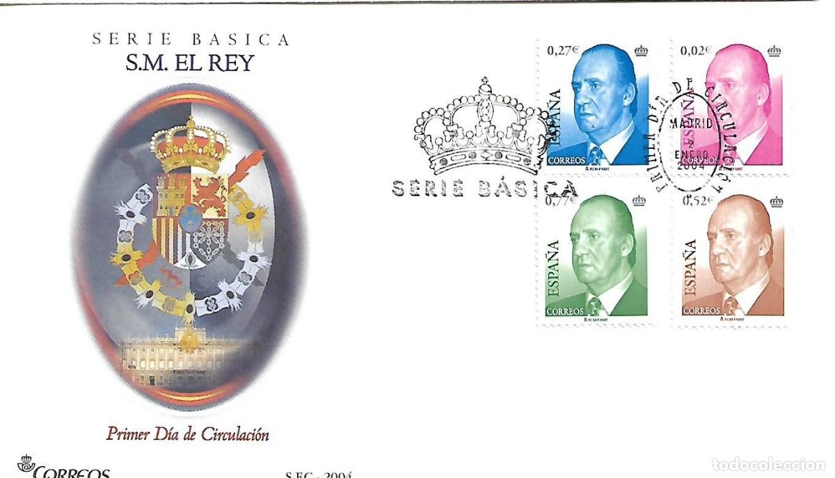 Sellos: MATASELLOS PRIMER D&Iacute;A CIRCULACION BASICA JUAN CARLOS I. A&Ntilde;O 2004. MADRID, 02/01/2004
