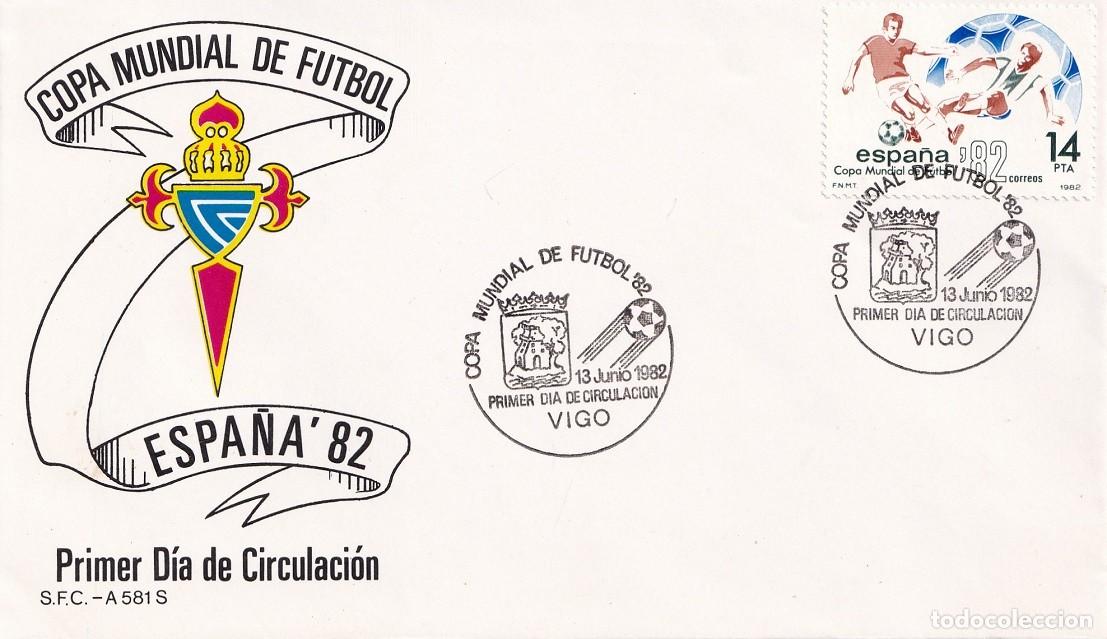 Sellos: SPD Vigo 1982 - Espa&ntilde;a'82 - Copa Mundial de F&uacute;tbol - Matasellos especiales - Primer d&iacute;a circulaci&oacute;n