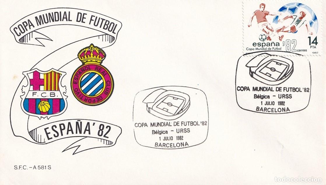 Sellos: Barcelona 1982 Espa&ntilde;a'82 Copa Mundial de F&uacute;tbol B&eacute;lgica-URSS - F.C.B. Real Club Deportivo Espa&ntilde;ol