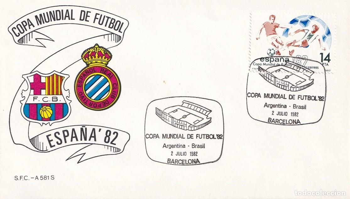 Sellos: Barcelona 1982 Espa&ntilde;a'82 Copa Mundial de F&uacute;tbol Argentina-Brasil - F.C.B Real Club Deportivo Espa&ntilde;ol