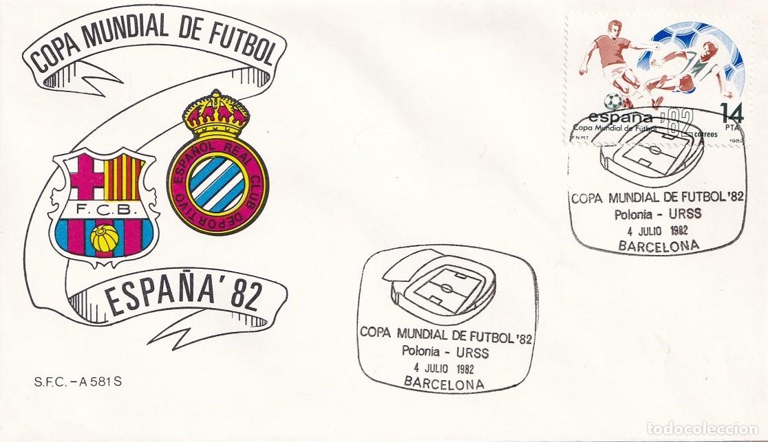 Sellos: Barcelona 1982 Espa&ntilde;a'82 Copa Mundial de F&uacute;tbol Polonia-URSS - F.C.B. Real Club Deportivo Espa&ntilde;ol