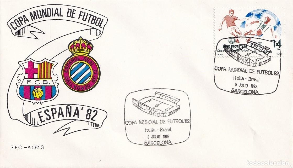 Sellos: Barcelona 1982 Espa&ntilde;a'82 Copa Mundial de F&uacute;tbol Italia-Brasil - F.C.B. Real Club Deportivo Espa&ntilde;ol