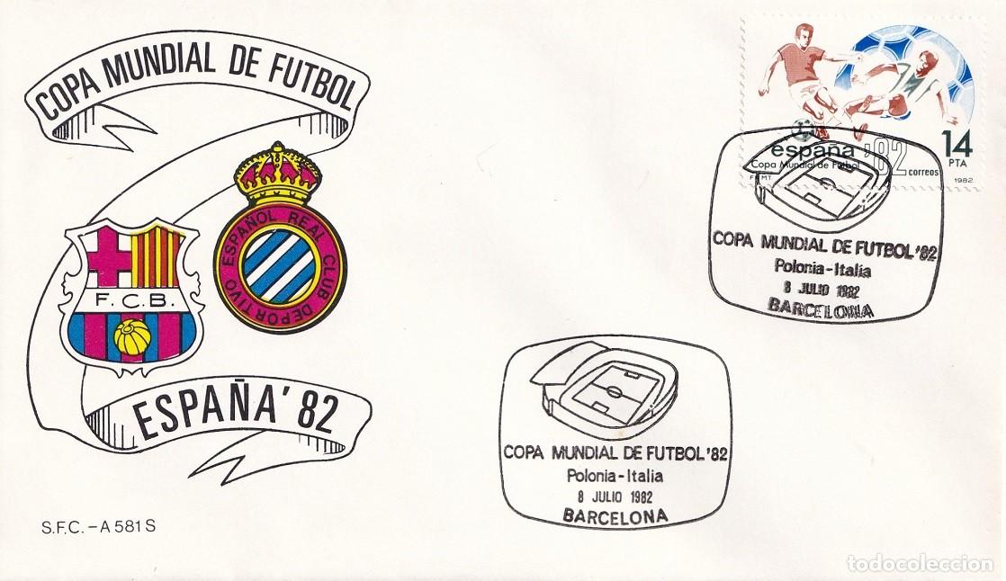 Sellos: Barcelona 1982 Espa&ntilde;a'82 Copa Mundial de F&uacute;tbol Polonia-Italia - F.C.B. Real Club Deportivo Espa&ntilde;ol
