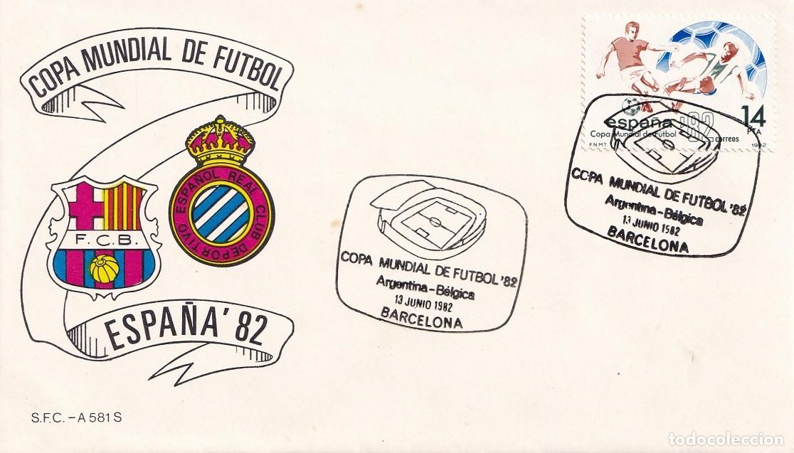 Sellos: Barcelona 1982 Espa&ntilde;a'82 Copa Mundial F&uacute;tbol Argentina-B&eacute;lgica - F.C.B. Real Club Deportivo Espa&ntilde;ol
