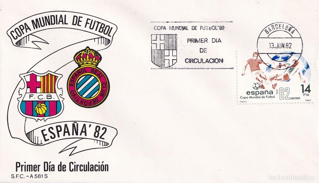 Sellos: SPD Barcelona 1982 Espa&ntilde;a'82 Copa Mundial F&uacute;tbol Primer d&iacute;a cir - F.C.B. Real Club Deportivo Espa&ntilde;ol