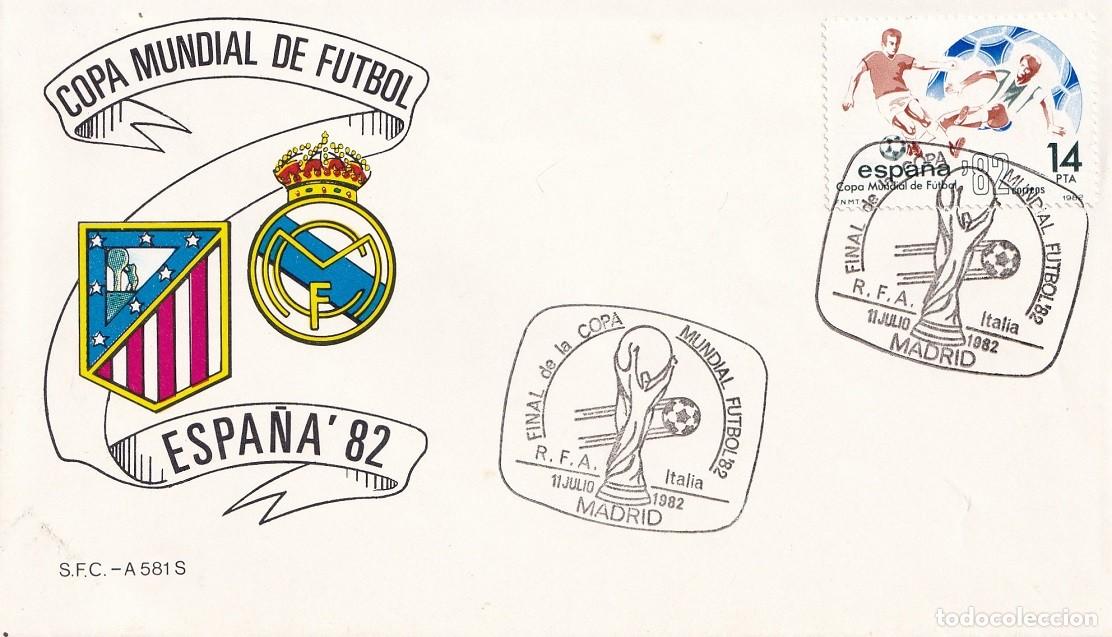 Sellos: Sobre Madrid 1982 - Espa&ntilde;a'82 - Copa Mundial de F&uacute;tbol - Final de la Copa Mundial - R.F.A.-Italia